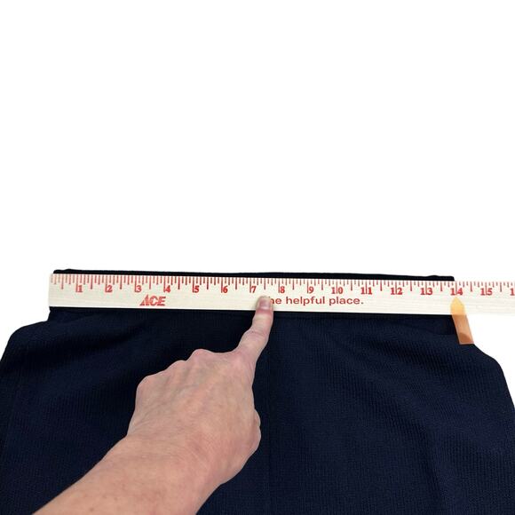 St John Collection Blue Santana Knit Pants Size 6 Wool Blend Pull On Ankle Crop - Picture 13 of 15